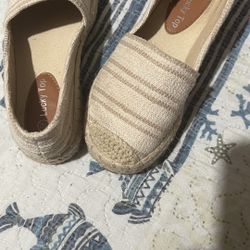 Cotton Shoes Tan Color Size 10