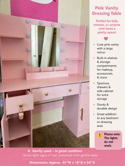 Pink makeup vanity