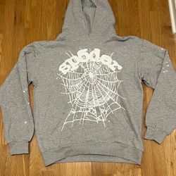 Sp5der Gray Spider Web Hoodie