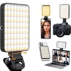 Magnetic Selfie Light, 128 LED Phone Light Compatible with iPhone, iPad, Laptop, Camera, 3 Lighting Adjustment Modes, Phone Selfie Light for Photograp