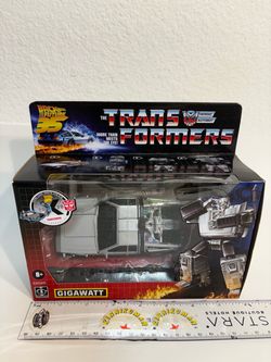 Transformers X Back To The Future Gigawatt Delorean car toy action figure robot