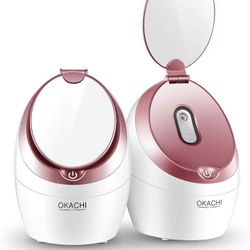 Facial Steamer, OKACHI GLIYA Face Steamer for Home Facial Deep Cleaning, Professional Nano Ionic Facial Steamer Warm Mist Humidifier Atomizer for Face