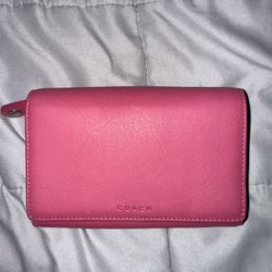Coach Pink Leather Wallet 