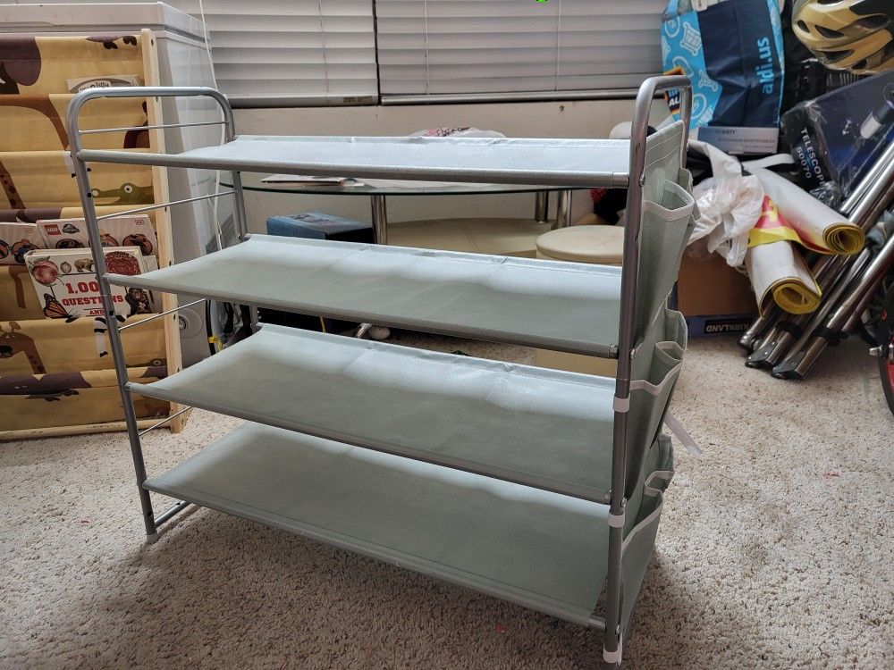 Storage Maniac 4-Tier Shoe Rack with Side Pockets