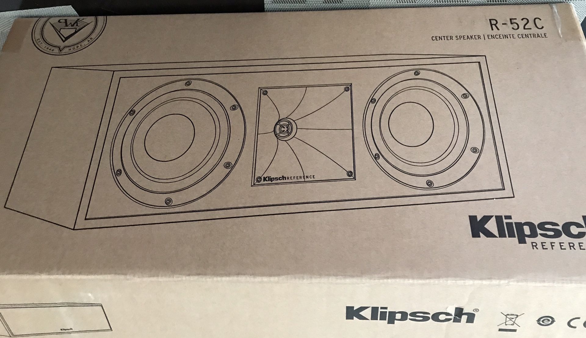Klipsch R-52C center channel home theater speaker