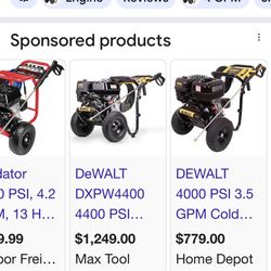 Dewalt 4400 Psi Pressure Washer 