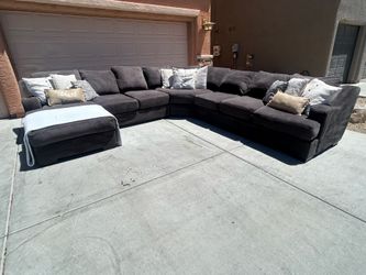 4-piece down-feathered dark gray sectional