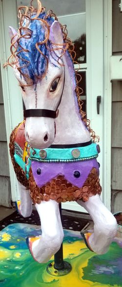 Carousel Horse, Lavender and Copper
