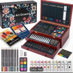 175-Piece Deluxe Art Drawing & Painting Set w/ Wooden Case – NEW