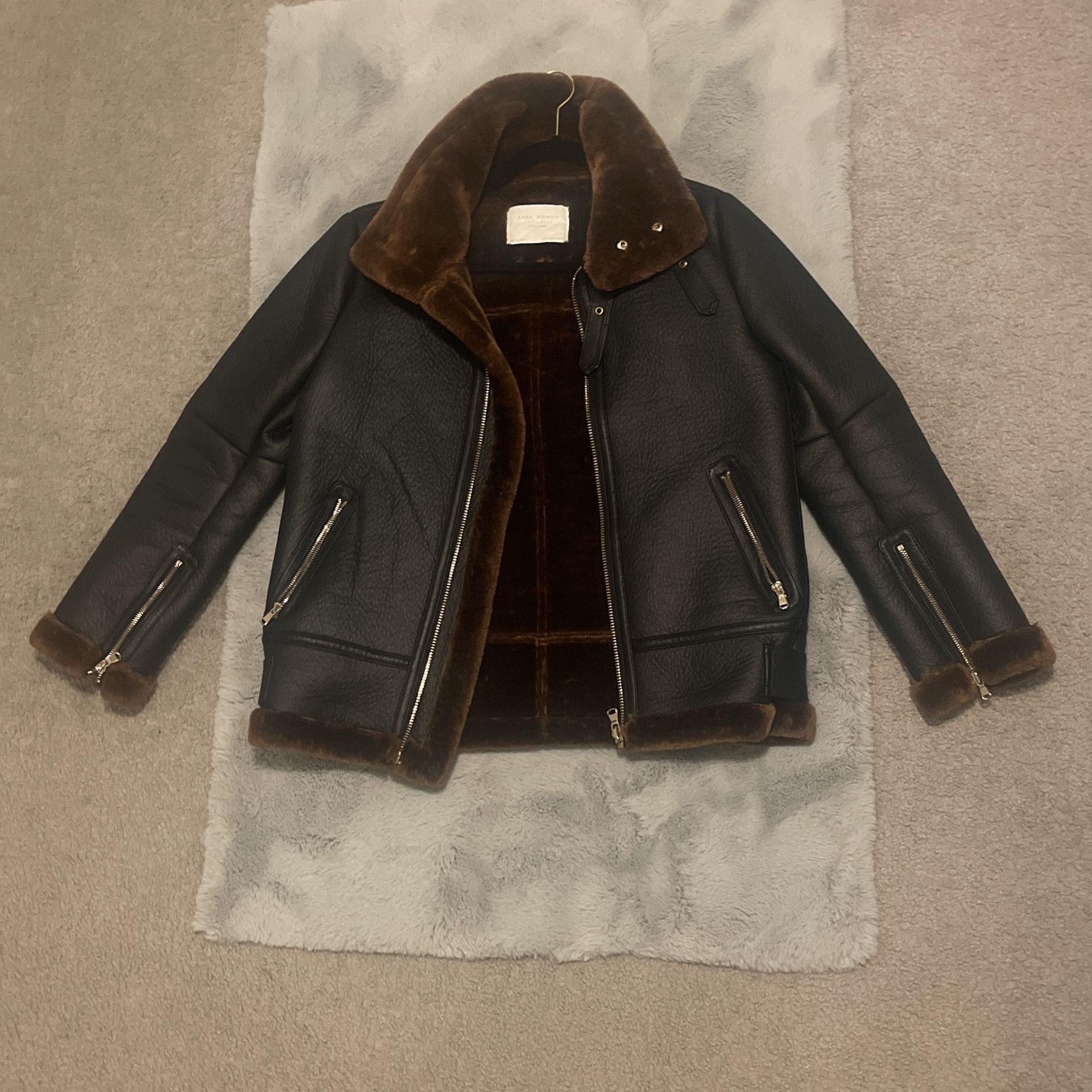 ZARA Shearling Bomber Sz(S)