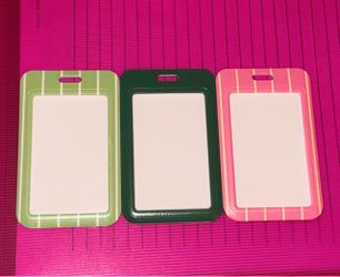 Pack Vertical ID Badge Holders – Pink & Green