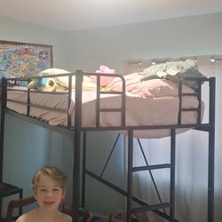 Twin Sized High Loft Frame and Bed