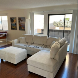 Beautiful 3-Pc Sectional Sofa With Storage Ottoman