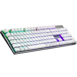 Cooler Master SK653 Wireless Bluetooth Silver/White Full Mechanical Low Profile Gaming Keyboard, Click Blue Switches, Customizable RGB, Ergonomic
