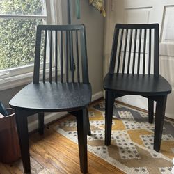 Black Wooden Dining Chairs (2)