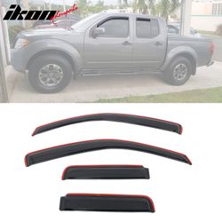 Fits 2005-2020 Nissan Frontier Double Cab 4PCS Window Visor Deflectors - In-Channel