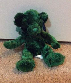 Plush teddy bear dark green
