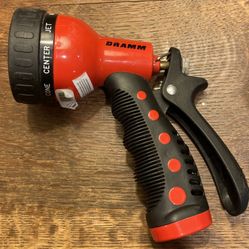 RED & BLACK Dramm Heavy-Duty 9-Pattern Hose Nozzle / Garden / Spray Gun