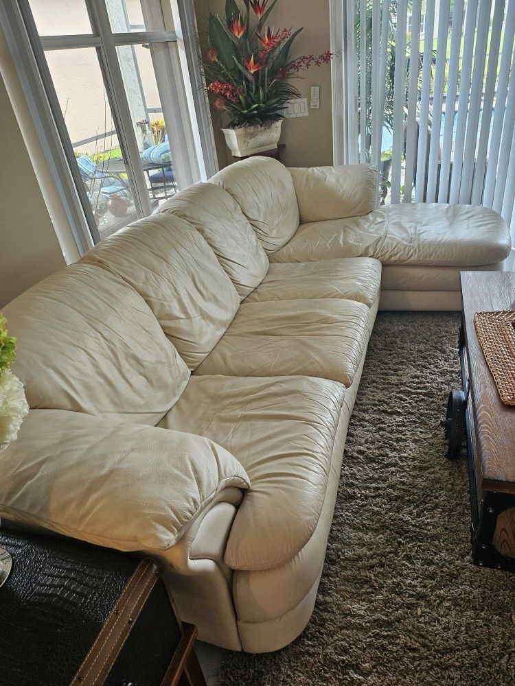 Leather Sofa With Chaise