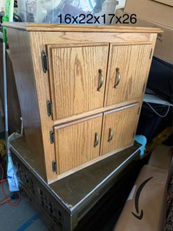 Oak storage cabinet