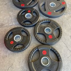 Weight Plates for Barbell, 2-Inch Olympic Grip Plate for Strength Training