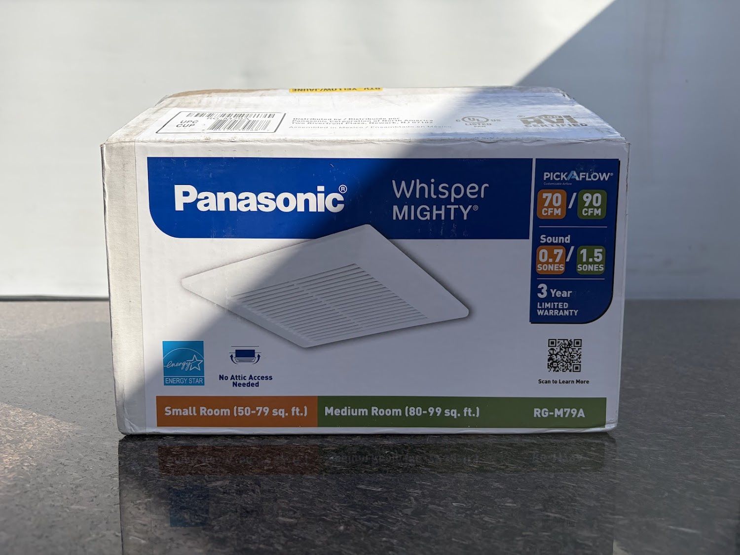 Panasonic Whisper Exhaust Bathroom Fan , Roof/Ceiling/WallMount