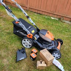 Yard Force 60-Volt Cordless Self-Propelled Lithium-Ion Mower 2 4.0 mAh Batteries and Charger 