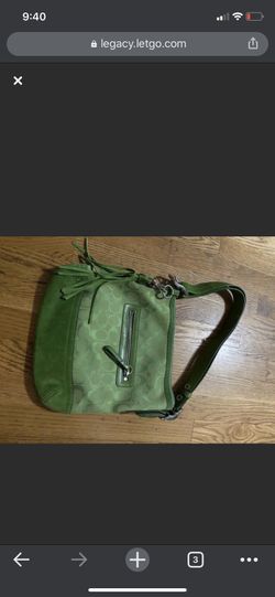 Green coach messenger bag