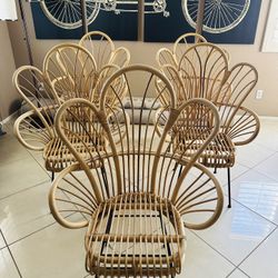 Flower 🌼 Rattan Bamboo Chairs  ***150.00 Each.***