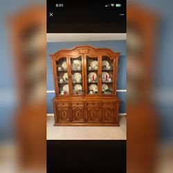 Wood China Cabinet, Glass Doors - Like New – Xenia, OH