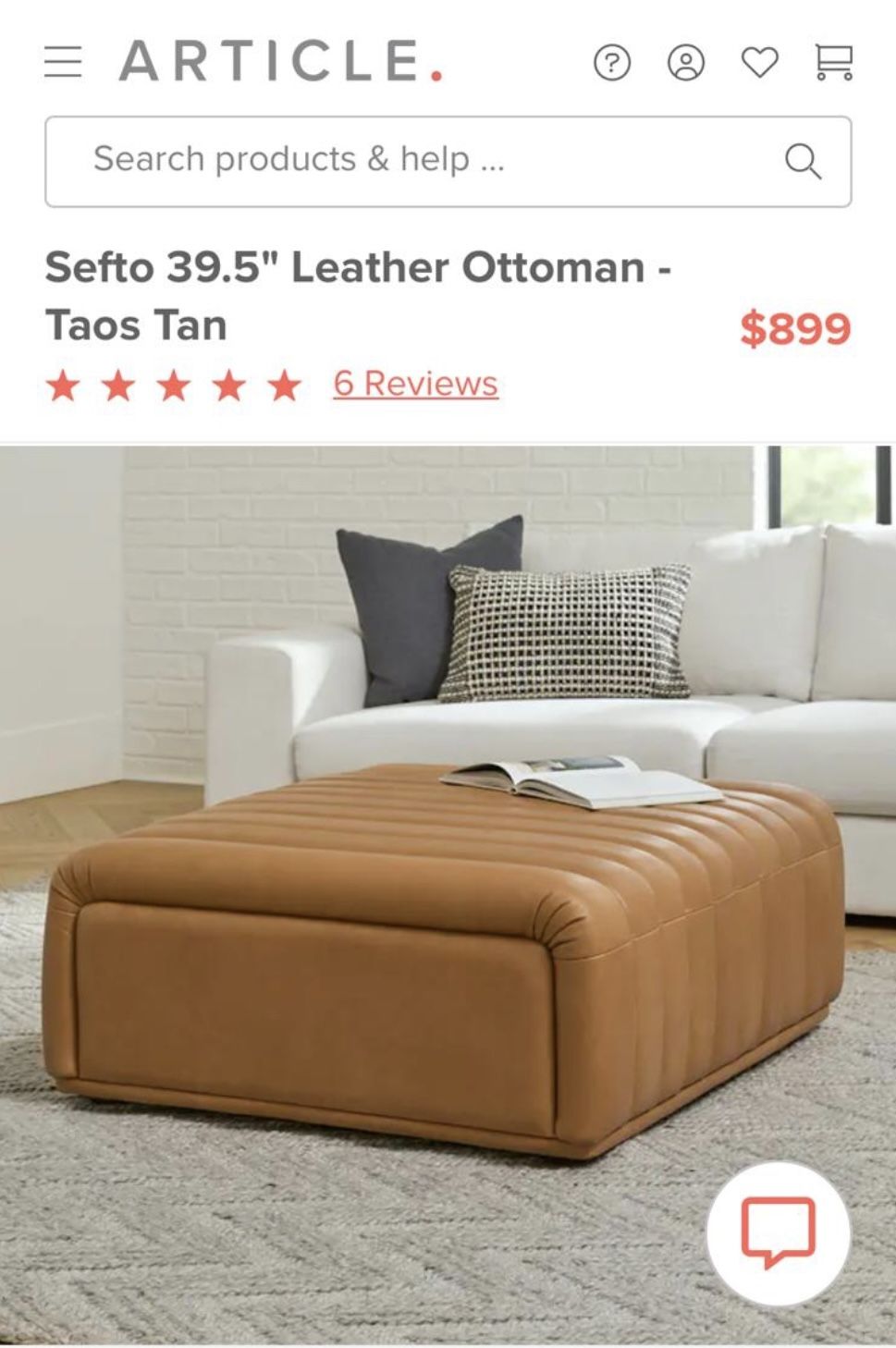 Leather Ottoman