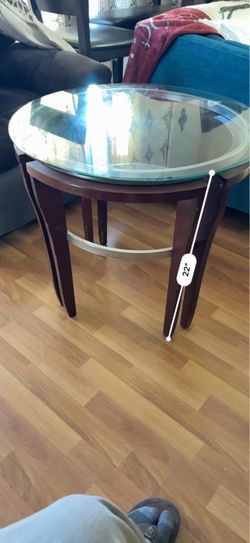Glass top end table
