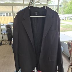 Like New Guess Black Pinstripe Suit Jacket / Blazer XL