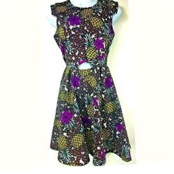 Pineapple and floral cutout dress.