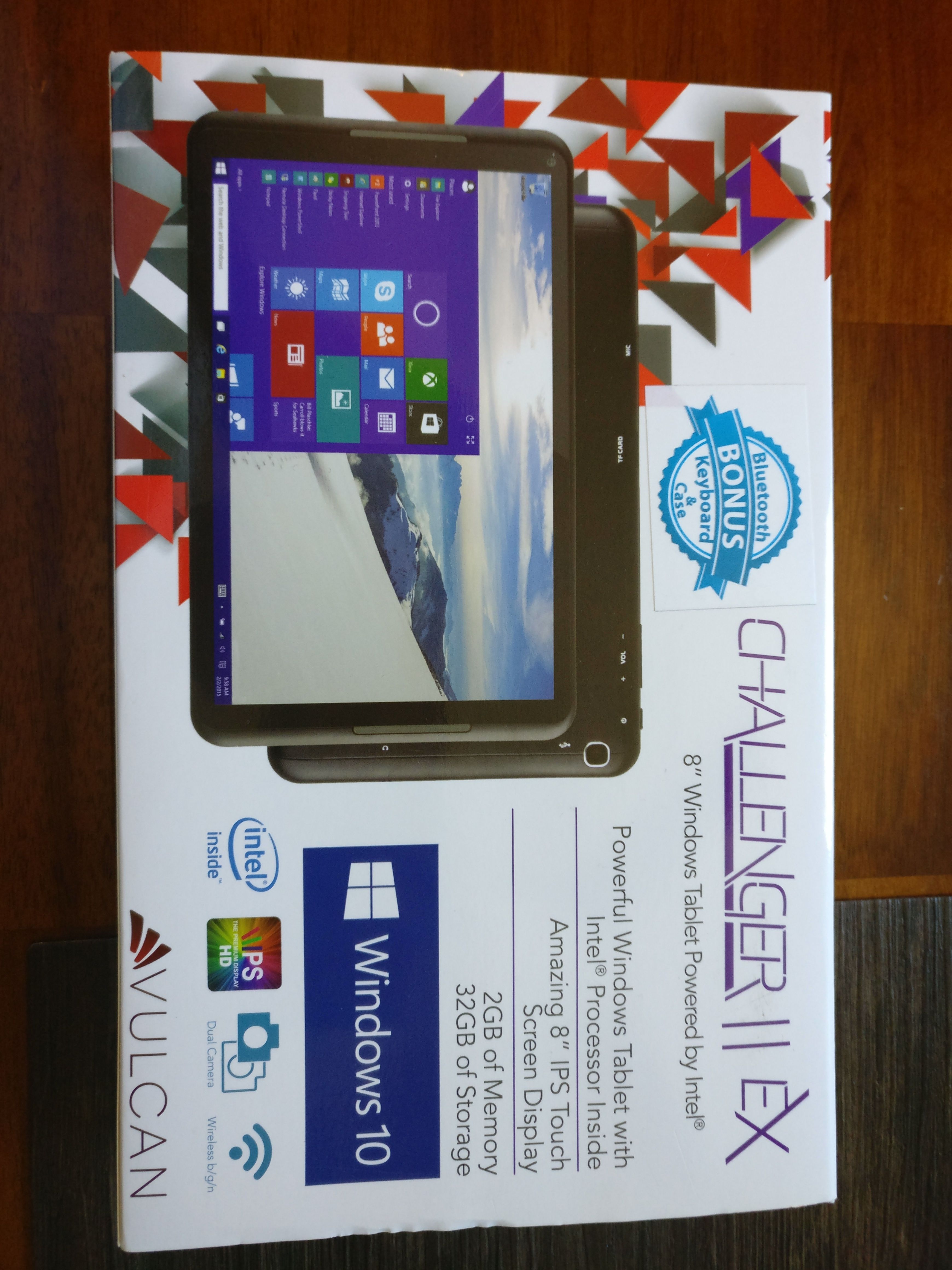 Vulcan Challenger II EX 8" windows tablet 2GB Memory, 32GB Storage and Windows 10