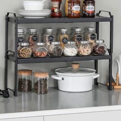 2 Metal Stackable Organizer Shelves