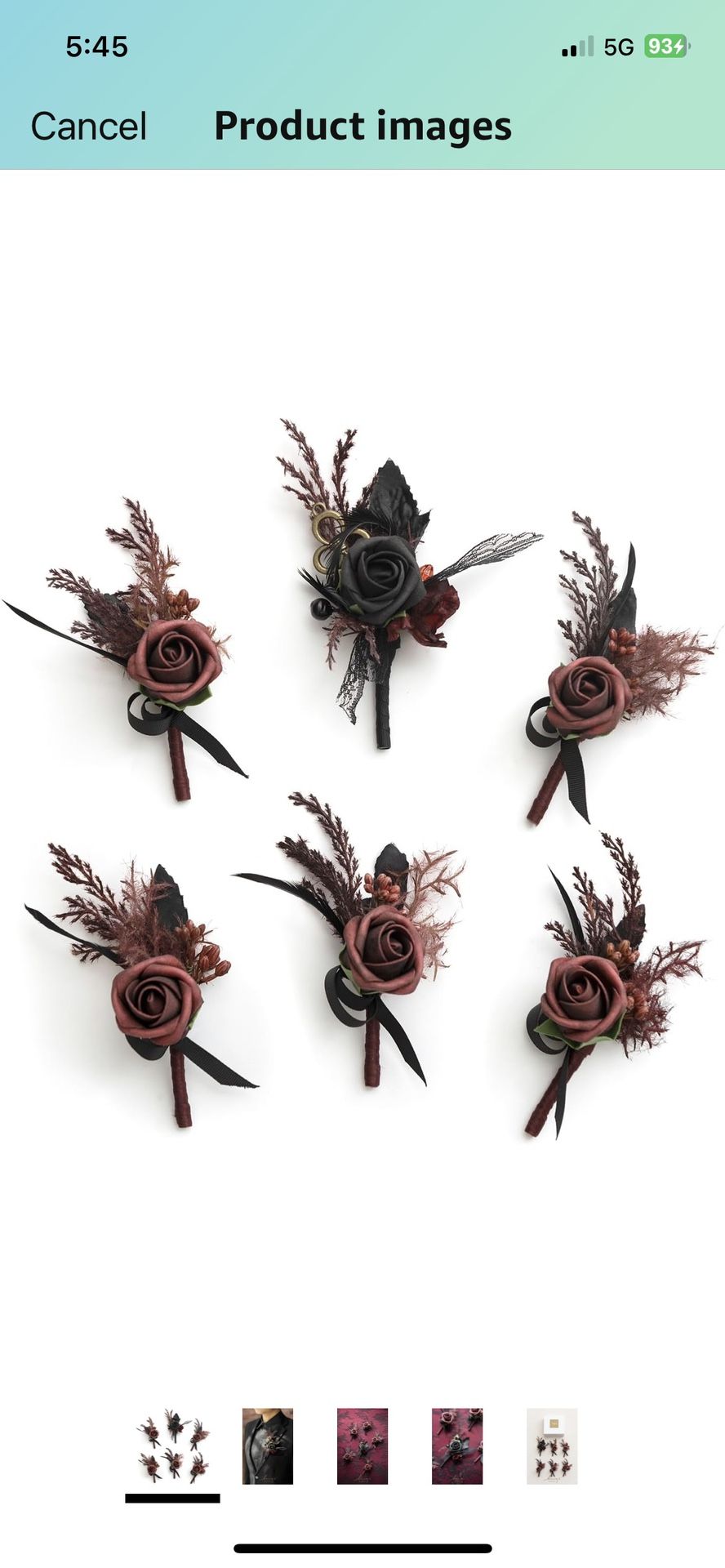 LING’S FALL BOUTONNIÈRES 6PC SET
