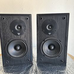 Cerwin Vega LS-5 Bookshelf Speakers Pair 2 Way Ported Black 8 Ohm - Tested 