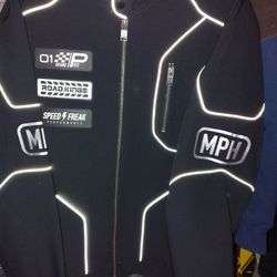 Rare Mint New Racing Jacket Nascar Black Mens Large Mint Logos Patches