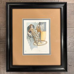 Itzchak Tarkay CYNTHIA in BROWN Framed Limited Edition Signed & Numbered 293/350