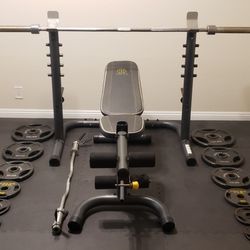 Gold's Gym XR20 Weight Bench And Olympic Weights (Delivery Optional)