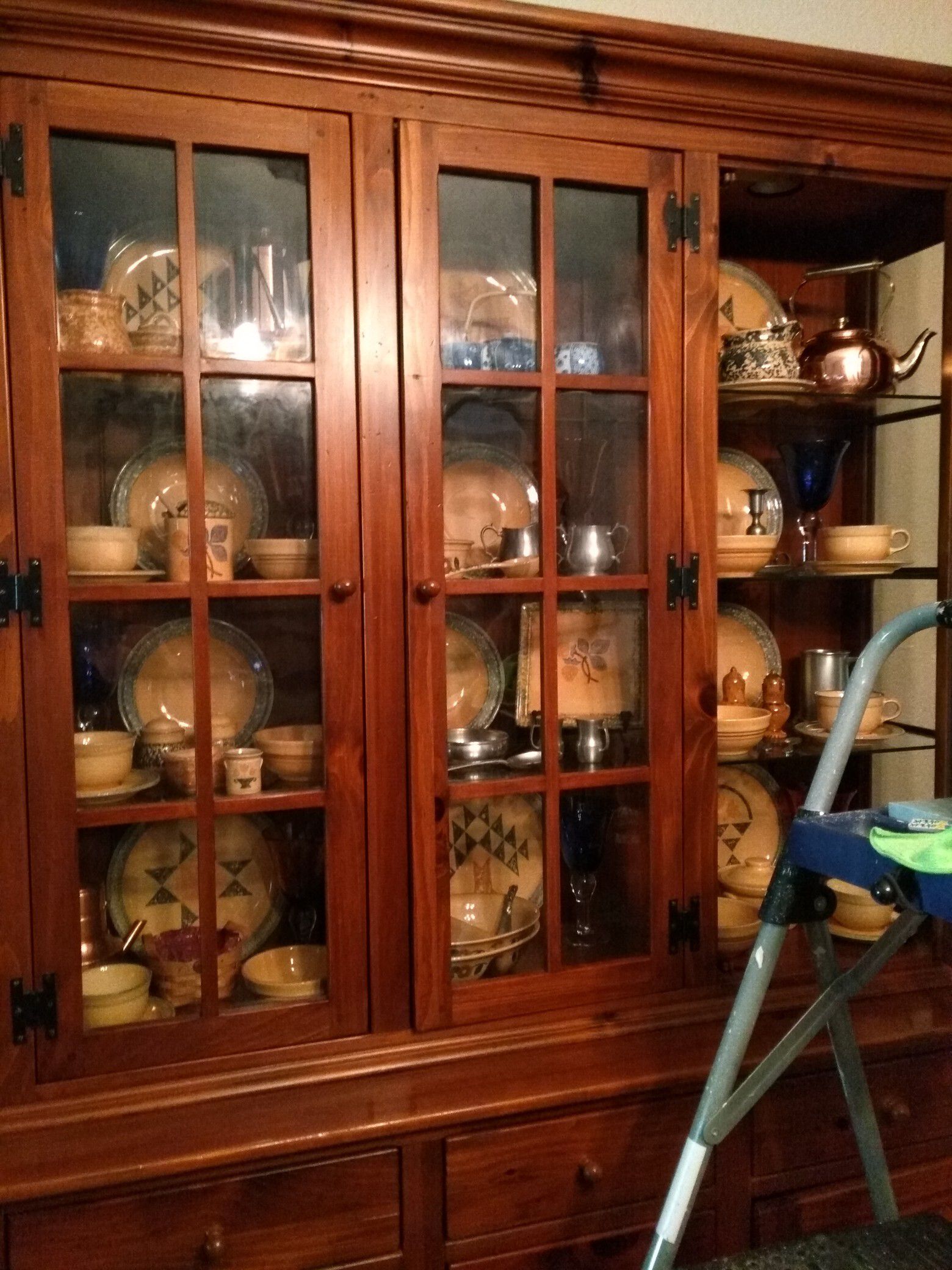 Ethan Allen Country Craftsman Hutch and Buffet