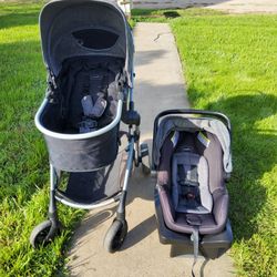 Evenflo Bassinet Stroller With Infant Car Seat &Base Combo Expiration 2028