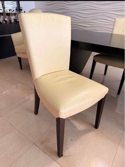 Real leather Italian dinning room chairs 4 total Made in Italy Real leather chairs Price is per chair