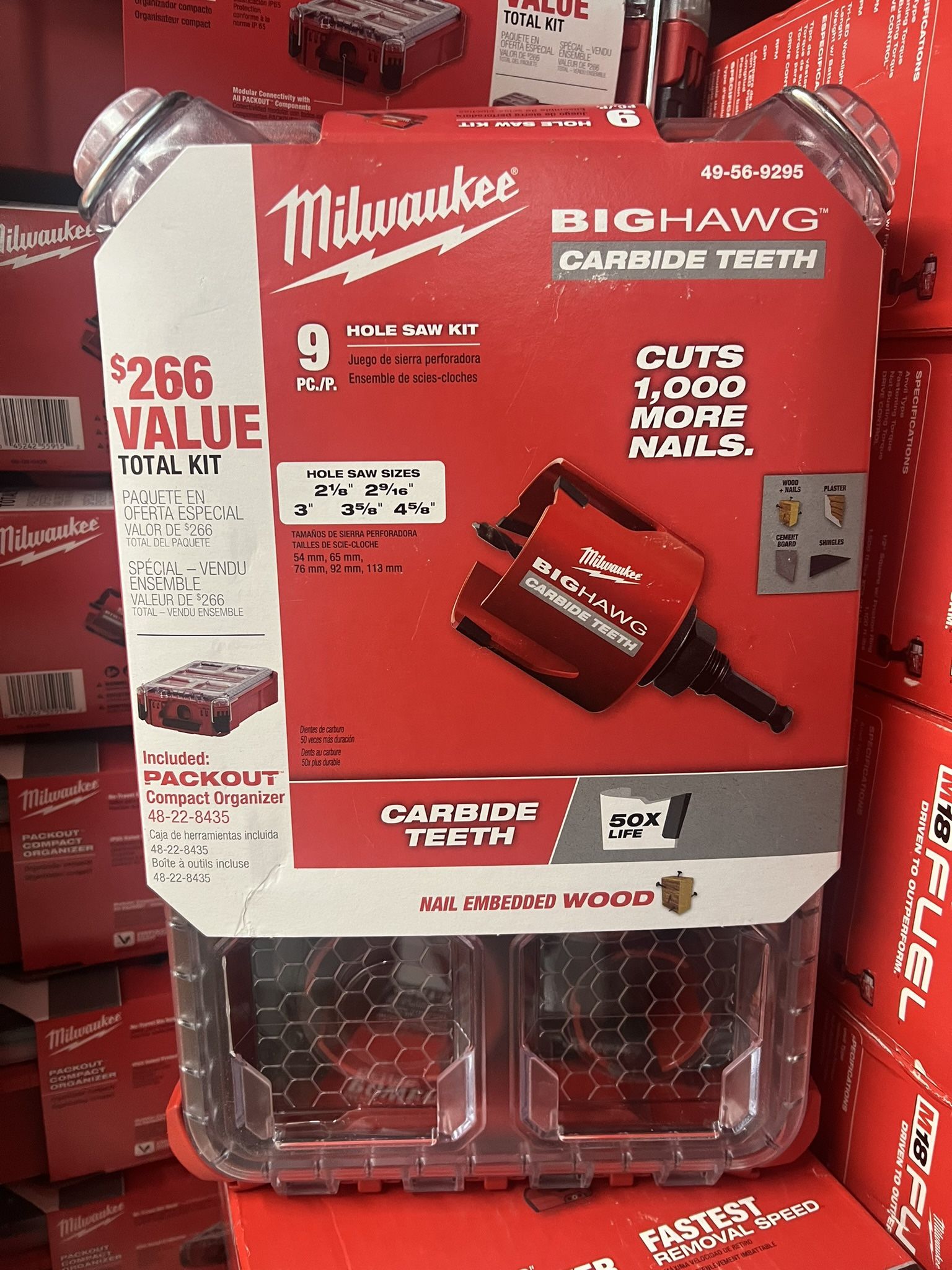 Milwaukee Big Hawg Carbide Hole Saw Set W/ Packout Storage Case.