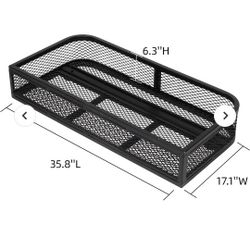 35.8"L x 17.1"W x 6.3"H ATV Front Basket Universal UTV Rear Rack Carrier Cargo Carrier Storage Basket, 500lbs Capacity