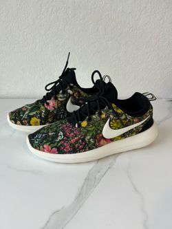 Nike Floral Print Sneakers - Black, White, Green, Pink