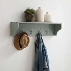 Crosley Grey Entryway Shelf Key And Mail Holder For Front Door Gray