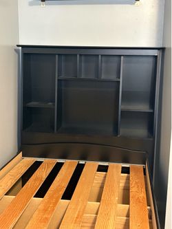 Black captains bed with headboard