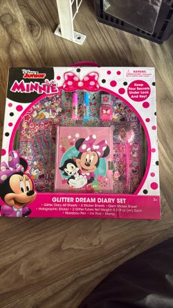 Innovative Designs GMM Minnie Mouse - Juego de diario de sueños con purpurina 